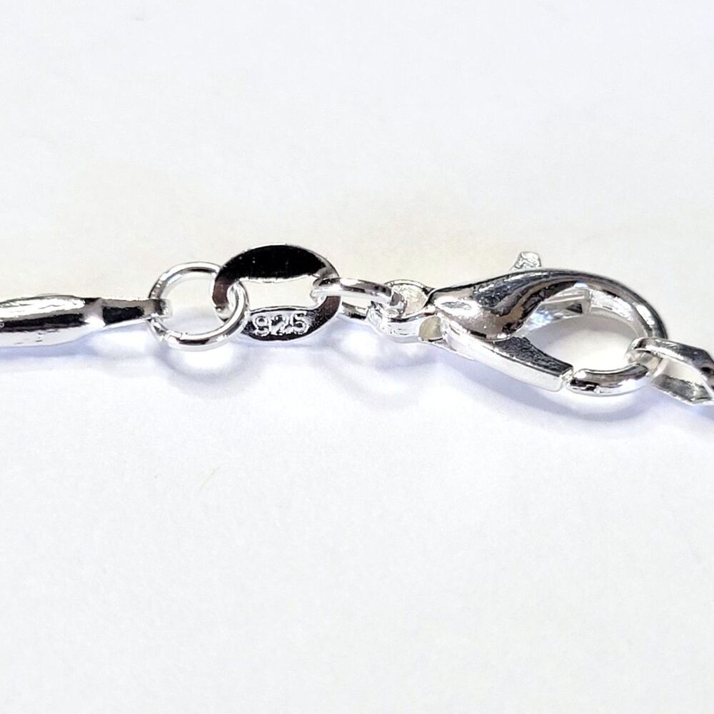 NWT Hello Kitty Blue Bling Charm Necklace, Sterling Silver Snake Chain – 22 in - Picture 3 of 3